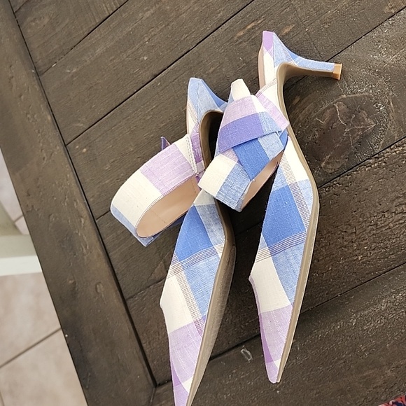 Bandolino Millie Mule Purple Multicolored Plaid Classy Pump 💜 - Picture 13 of 13